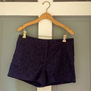 Flower Lace Navy Shorts